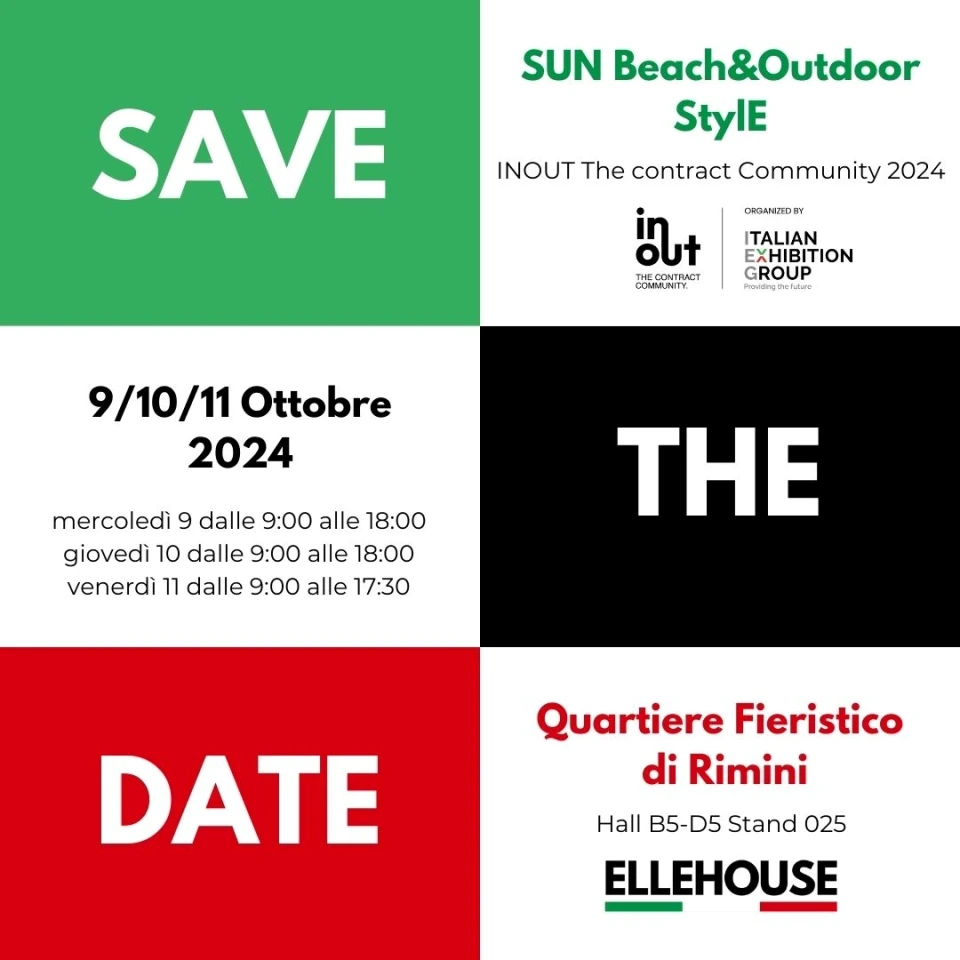 Locandina SUN Beach & Outdoor Style 2024 con date e stand Ellehouse